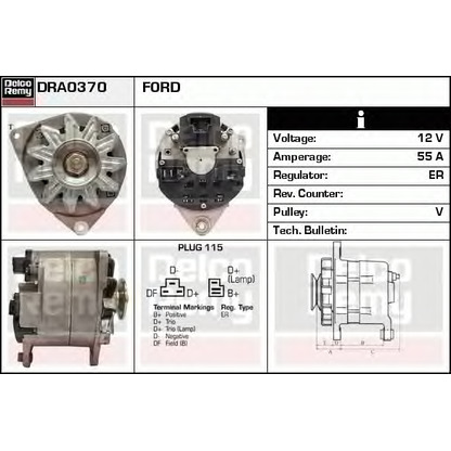 Photo Alternator DELCO REMY DRA0370