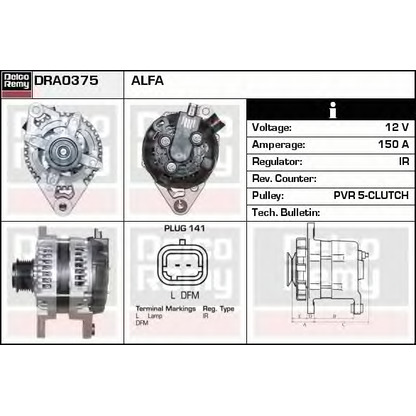 Foto Alternatore DELCO REMY DRA0375