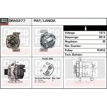 Zdjęcie Alternator DELCO REMY DRA0377