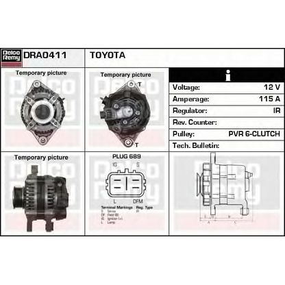 Foto Alternatore DELCO REMY DRA0411