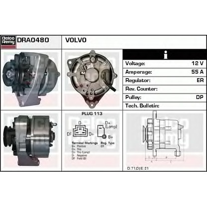 Foto Alternatore DELCO REMY DRA0480