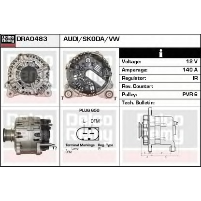 Photo Alternator DELCO REMY DRA0483