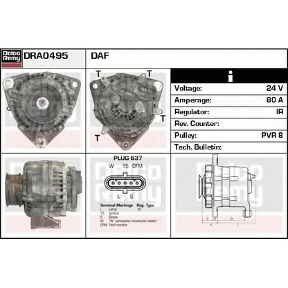 Foto Alternador DELCO REMY DRA0495