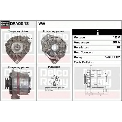 Photo Alternator DELCO REMY DRA0548