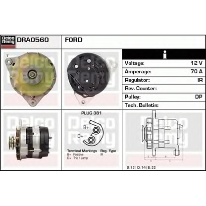 Photo Alternator DELCO REMY DRA0560