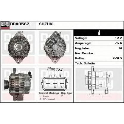 Photo Alternator DELCO REMY DRA0562