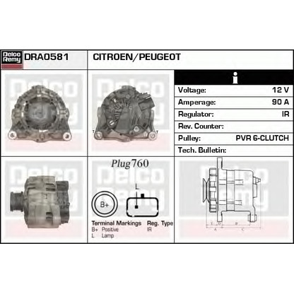 Foto Alternador DELCO REMY DRA0581