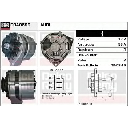 Photo Alternator DELCO REMY DRA0600