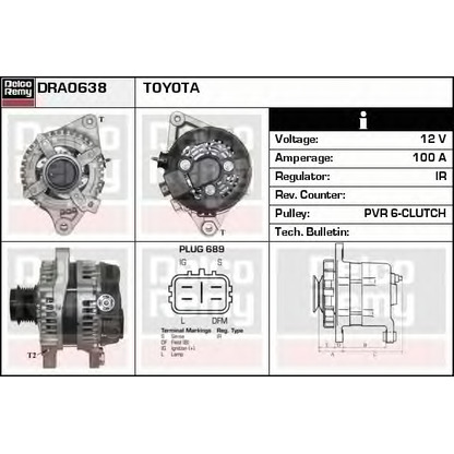 Photo Alternator DELCO REMY DRA0638