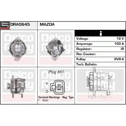 Foto Alternador DELCO REMY DRA0645