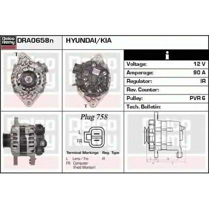 Фото Генератор DELCO REMY DRA0658N
