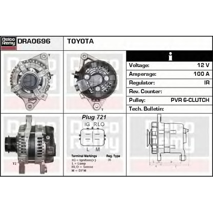 Foto Alternador DELCO REMY DRA0696