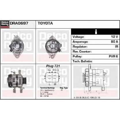 Photo Alternator DELCO REMY DRA0697