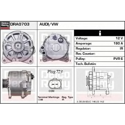 Foto Alternador DELCO REMY DRA0703