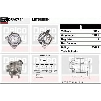 Photo Alternator DELCO REMY DRA0711