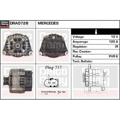 Foto Alternador DELCO REMY DRA0728