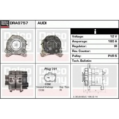 Photo Alternator DELCO REMY DRA0757