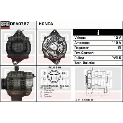 Photo Alternator DELCO REMY DRA0767