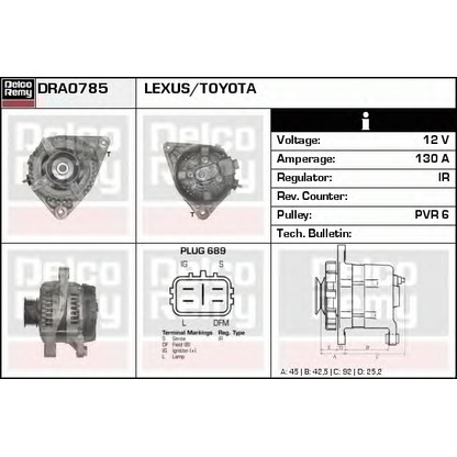 Zdjęcie Alternator DELCO REMY DRA0785