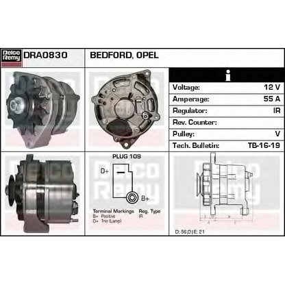 Photo Alternator DELCO REMY DRA0830