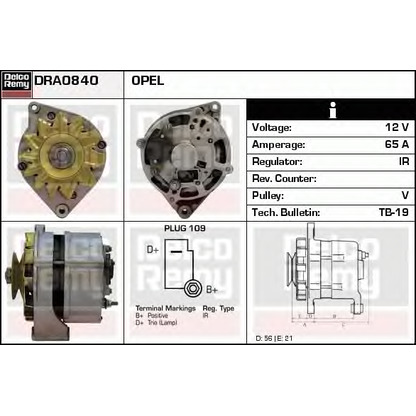 Photo Alternator DELCO REMY DRA0840