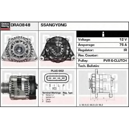 Photo Alternator DELCO REMY DRA0848