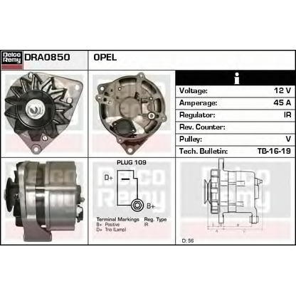 Photo Alternator DELCO REMY DRA0850