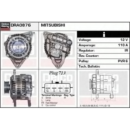 Zdjęcie Alternator DELCO REMY DRA0876