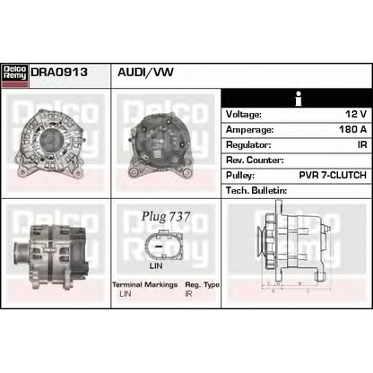 Zdjęcie Alternator DELCO REMY DRA0913