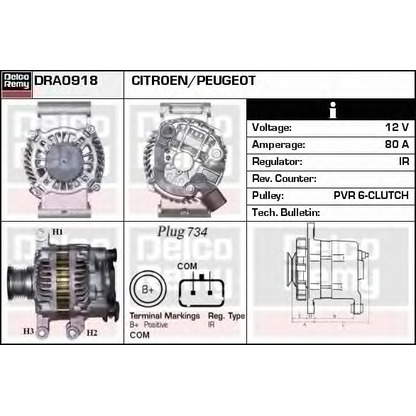 Foto Alternador DELCO REMY DRA0918