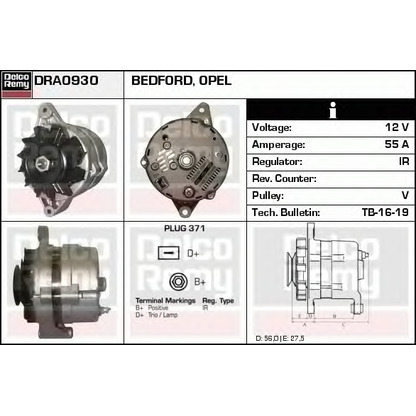 Photo Alternator DELCO REMY DRA0930