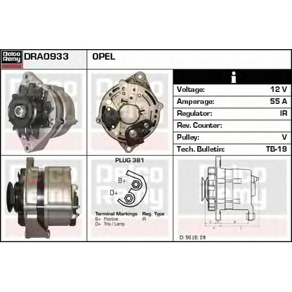 Photo Alternator DELCO REMY DRA0933