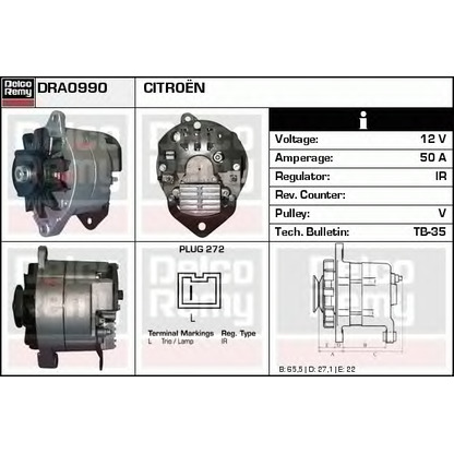 Photo Alternateur DELCO REMY DRA0990