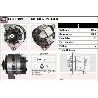 Foto Alternador DELCO REMY DRA1001