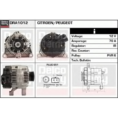 Zdjęcie Alternator DELCO REMY DRA1012