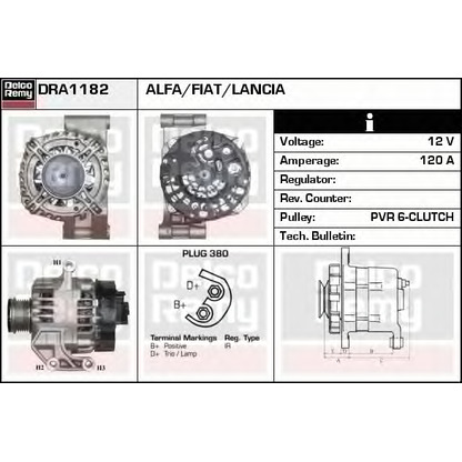 Photo Alternator DELCO REMY DRA1182