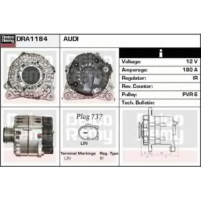 Photo Alternator DELCO REMY DRA1184