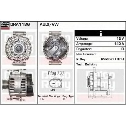 Foto Alternador DELCO REMY DRA1186