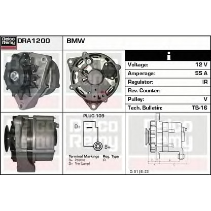 Photo Alternator DELCO REMY DRA1200