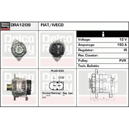 Foto Alternatore DELCO REMY DRA1209