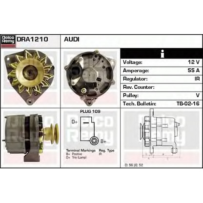 Photo Alternator DELCO REMY DRA1210