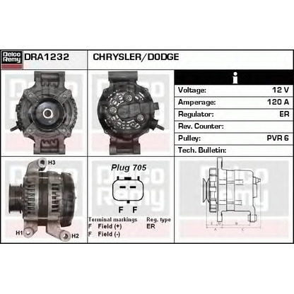 Photo Alternator DELCO REMY DRA1232