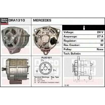 Foto Alternatore DELCO REMY DRA1310