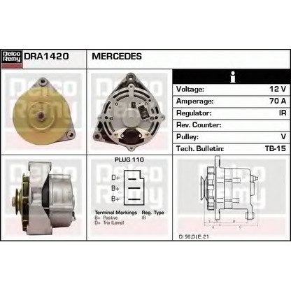 Foto Alternador DELCO REMY DRA1420