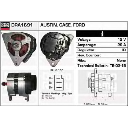 Foto Alternatore DELCO REMY DRA1691