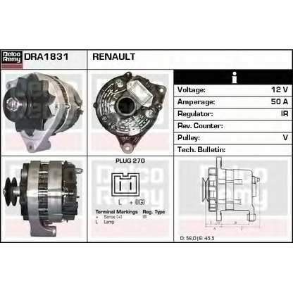 Фото Генератор DELCO REMY DRA1831