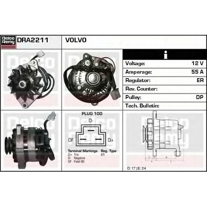 Foto Alternatore DELCO REMY DRA2211