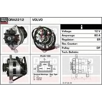 Zdjęcie Alternator DELCO REMY DRA2212