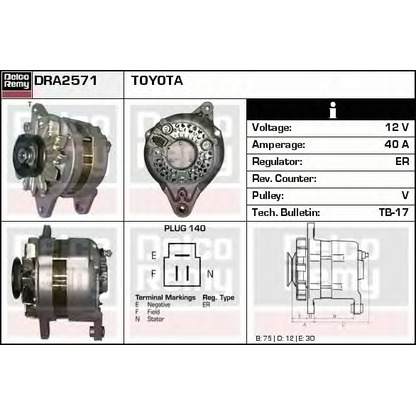 Foto Alternador DELCO REMY DRA2571