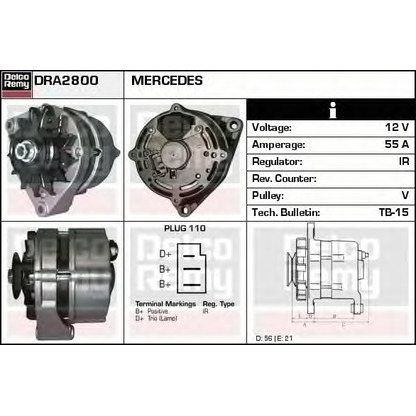 Foto Alternador DELCO REMY DRA2800